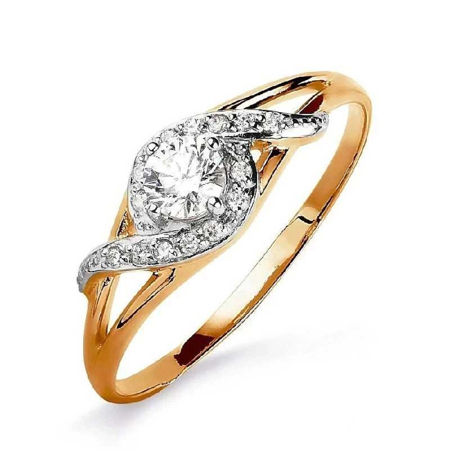 Ringe Zolotoy | Damen Ring 585 Rotgold Mit Zirkonia