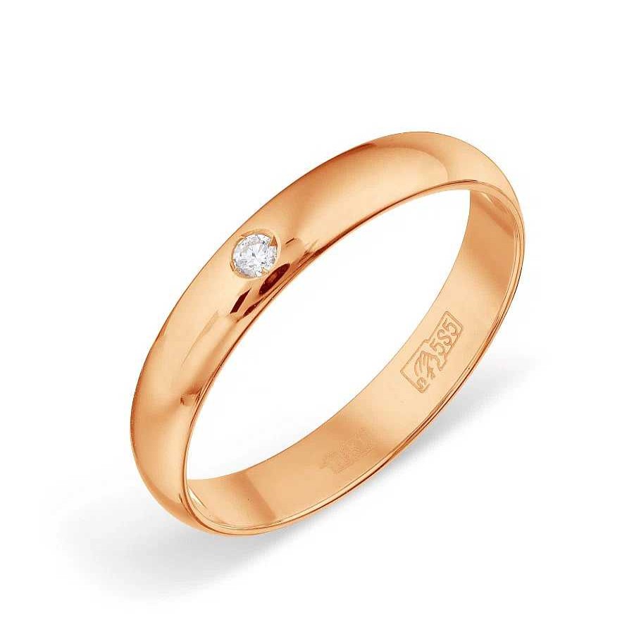 Ringe Zolotoy | Trauring Damen Ring Mit Brillant 585 Rotgold