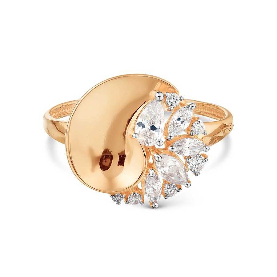 Ringe Zolotoy | Damen Ring Mit 11 Zirkonia 585 Rotgold