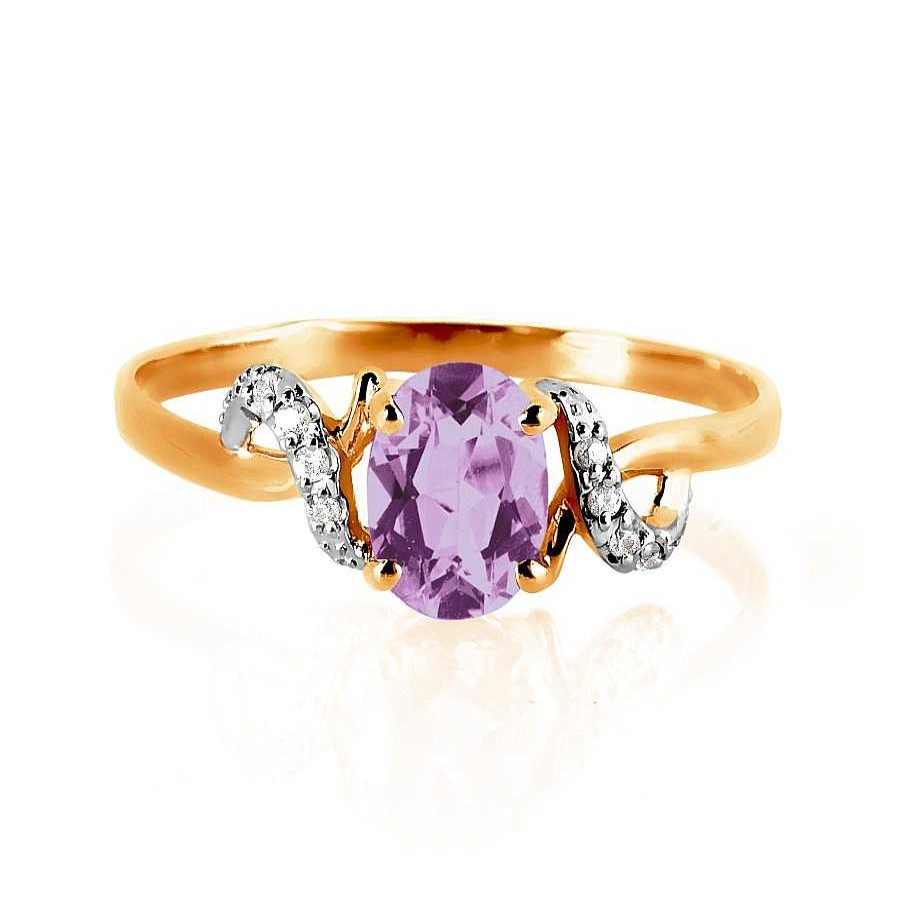 Ringe Zolotoy | Damen Ring 585 Rotgold Amethyst Und Zirkonia